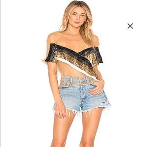 NBD Mireya Top in Glitter N Gold